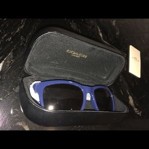 SOLD FOR 75$ COACH Blue Ray Ban Style Sunglasses